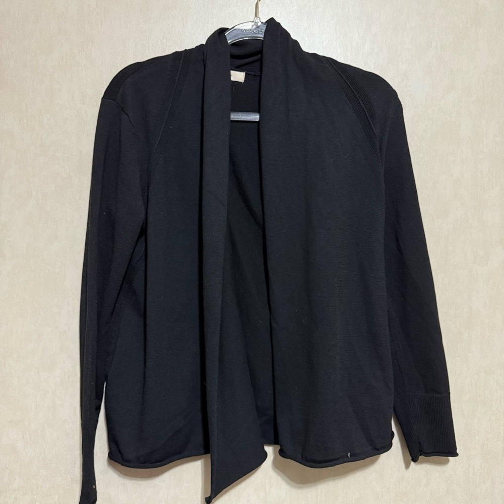 NWT Peyton Primrose Black Open Front Knit Cardigan Sweater